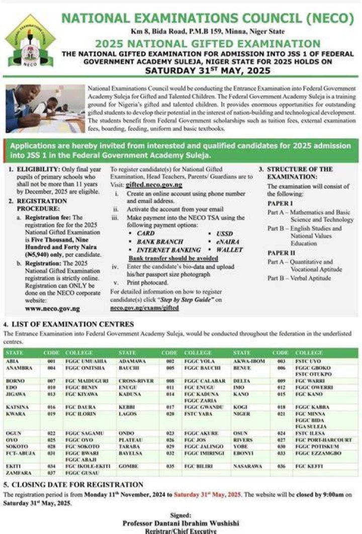 NECO 2022 Registration Eligibility, Price, and Deadline