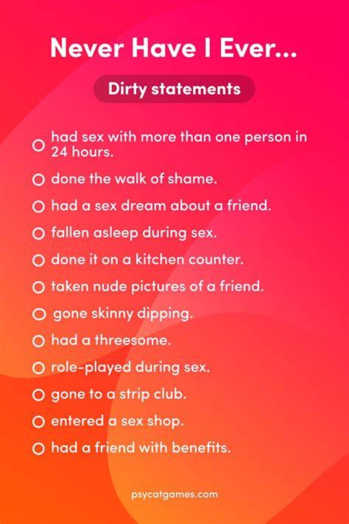 Never Have I Ever Dirty Questions Never Have I Ever Questions