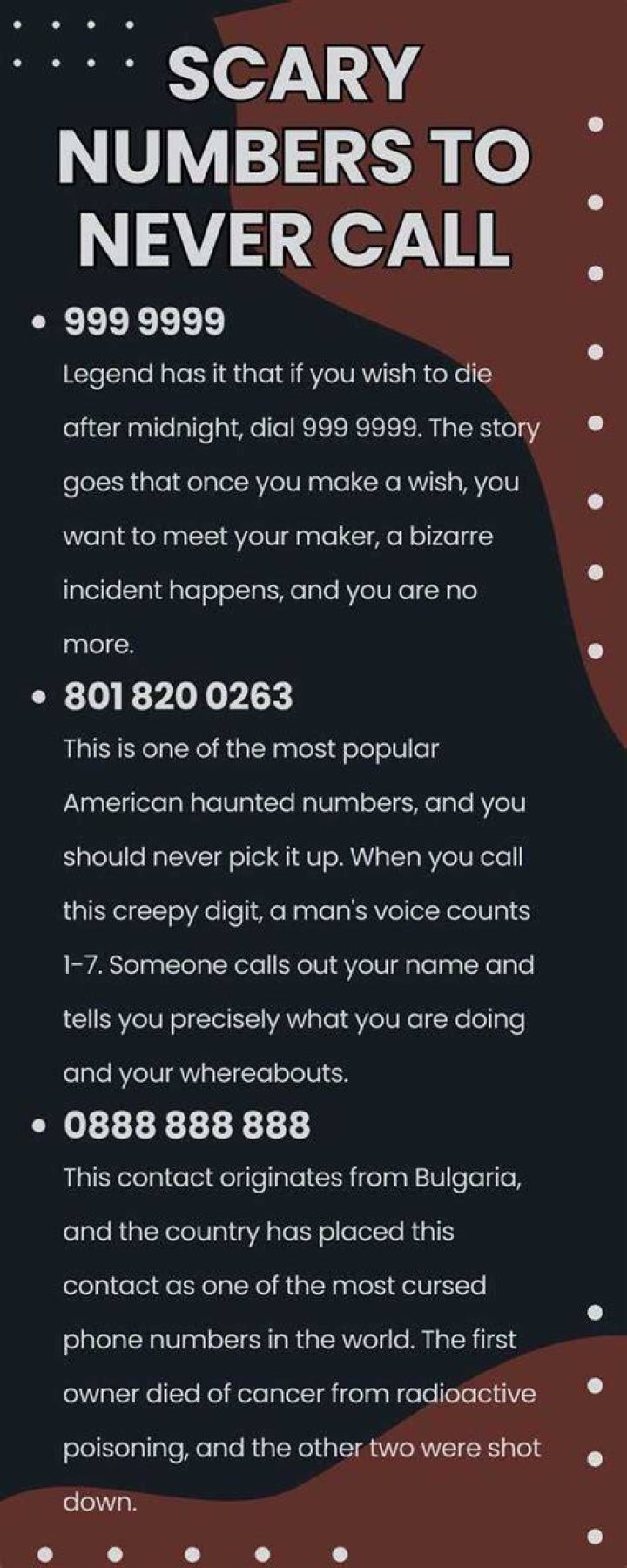 "Scary Numbers To Never Call 2023" Revealed
