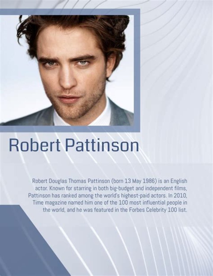 World Celebrity Biography Robert Pattinson British Celebrity, Actor